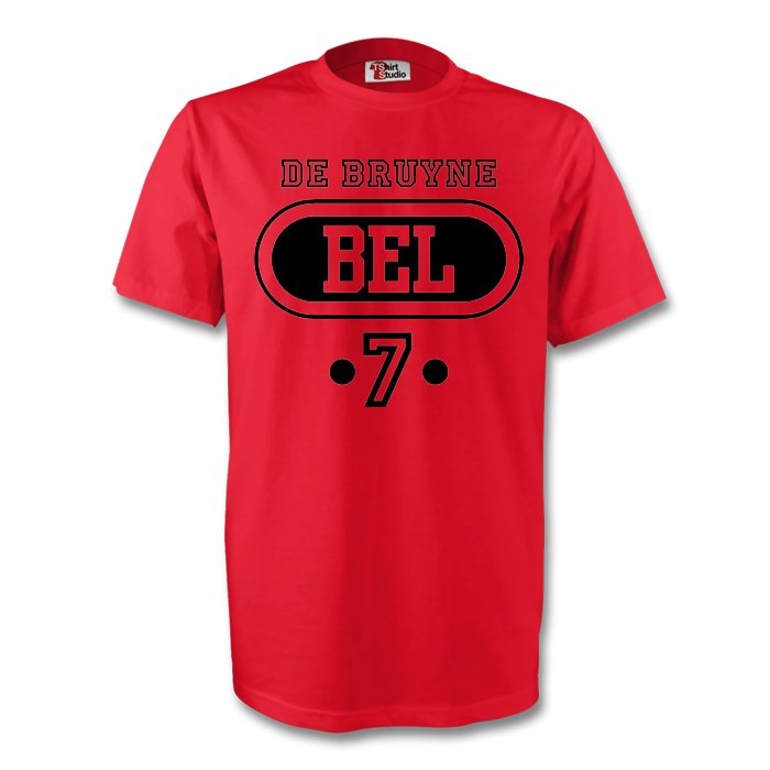 Kevin De Bruyne Belgium Bel T-Shirt (Red) - Kids Men's Polyester Made By: Gildan Boys Red Medium