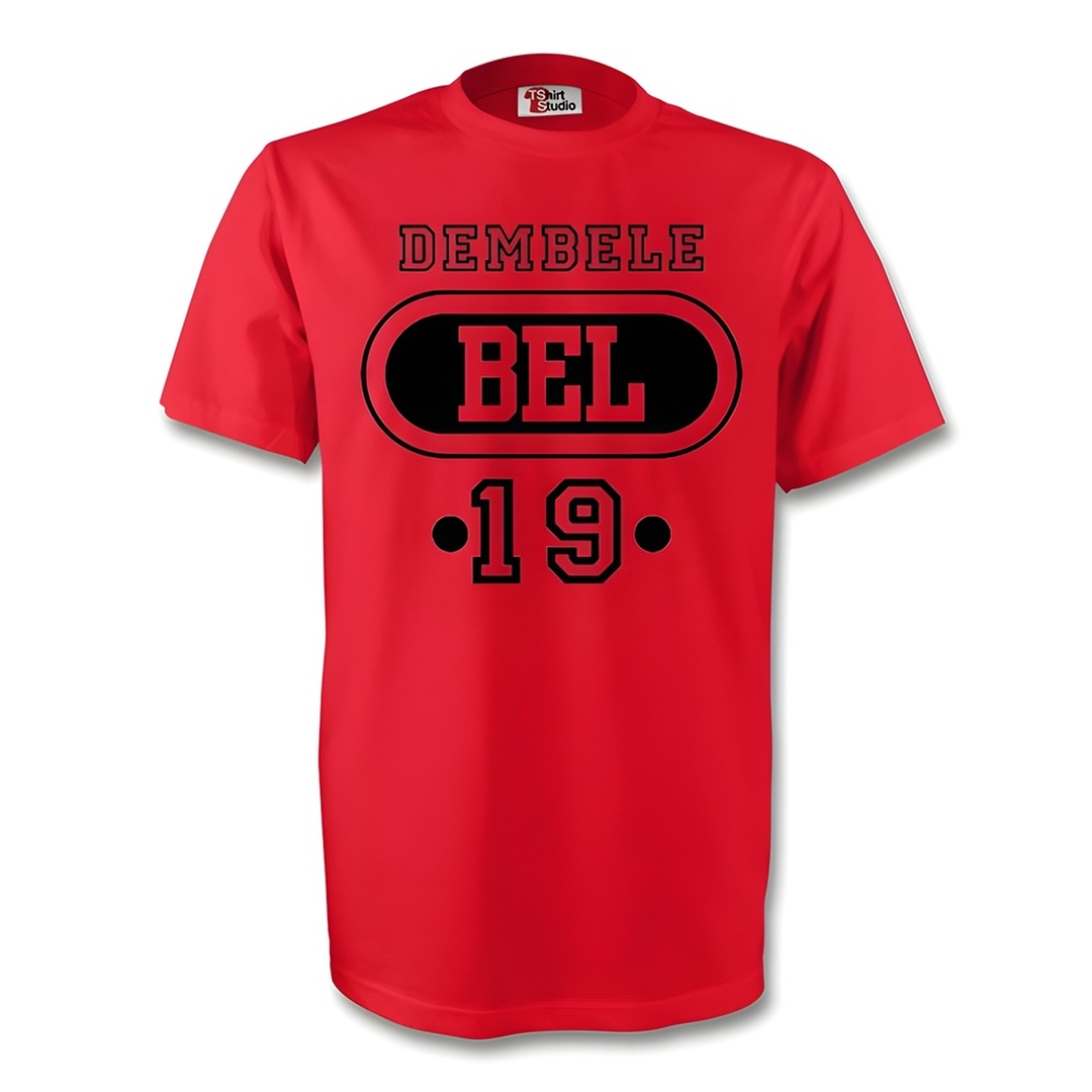 Moussa Dembele Belgium Bel T-Shirt (Red) Polyester Made By: Gildan Men's Red Xxl