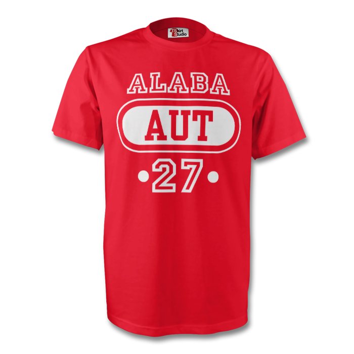 David Alaba Austria Aut T-Shirt (Red) - Kids Men's Polyester Made By: Gildan Boys Red Extra Large
