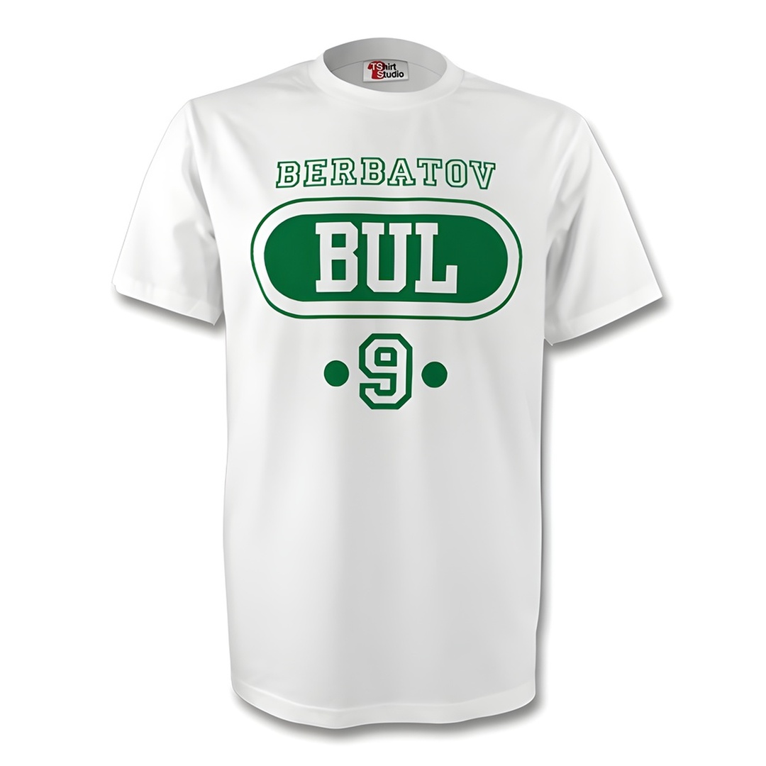 Dimitar Berbatov Bulgaria Bul T-Shirt (White) Polyester Made By: Gildan Men's White Extra Large