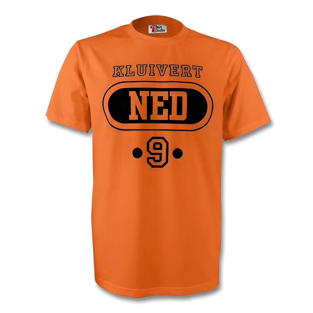 Patrick Kluivert Holland Ned T-Shirt (Orange) Polyester Made By: Gildan Men's Orange Xxl