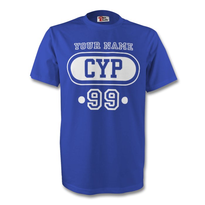 Cyprus Cyp T-Shirt (Blue) + Your Name (Kids) Men's Polyester Made By: Gildan Boys Blue Extra Large