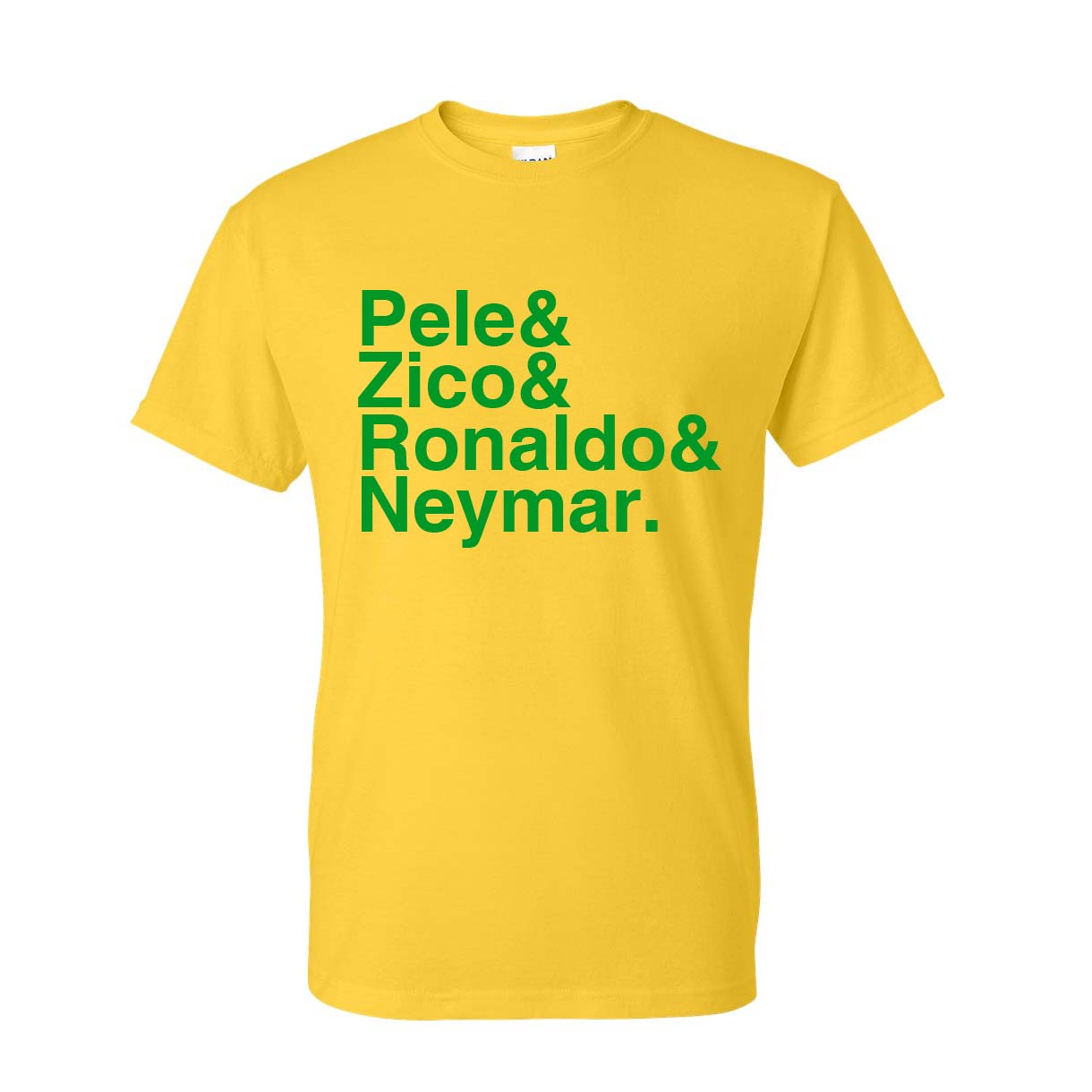 Brazil Football Legends T-Shirt (Yellow) Polyester Made By: Gildan Men's Yellow Medium