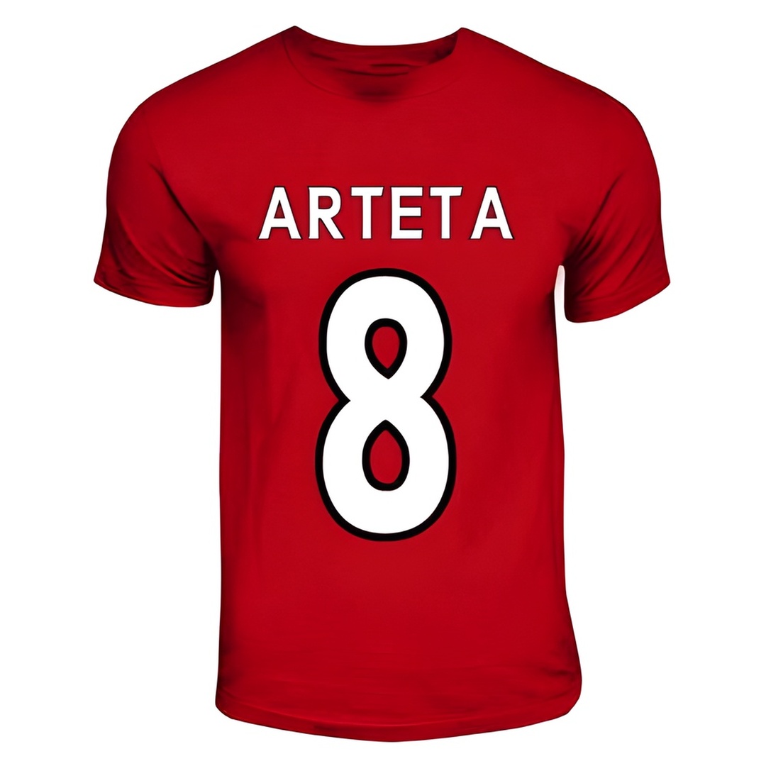 Mikel Arteta Arsenal Hero T-Shirt (Red) Polyester Made By: Gildan Men's Red Extra Large