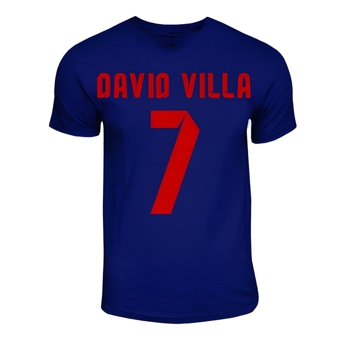 David Villa Barcelona Hero T-Shirt (Navy) Polyester Made By: Gildan Men's Navy Medium