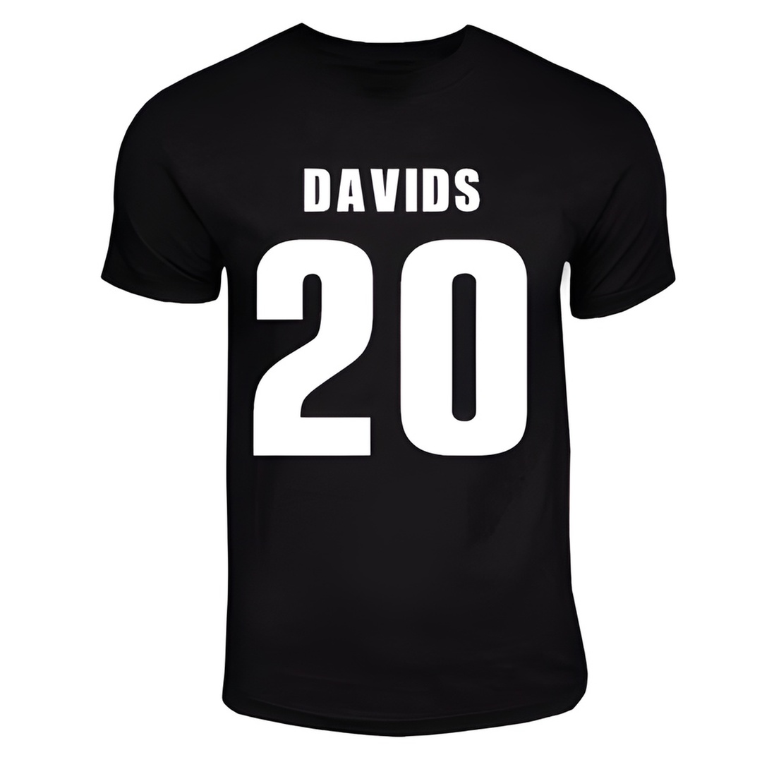 Edgar Davids Juventus Hero T-Shirt (Black) Polyester Made By: Gildan Men's Black Medium