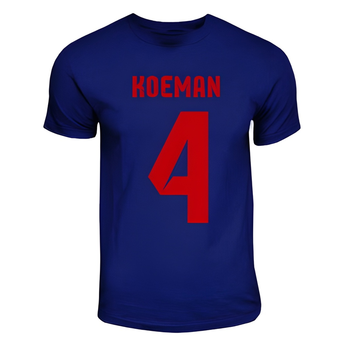 Ronald Koeman Barcelona Hero T-Shirt (Navy) Polyester Made By: Gildan Men's Navy Small