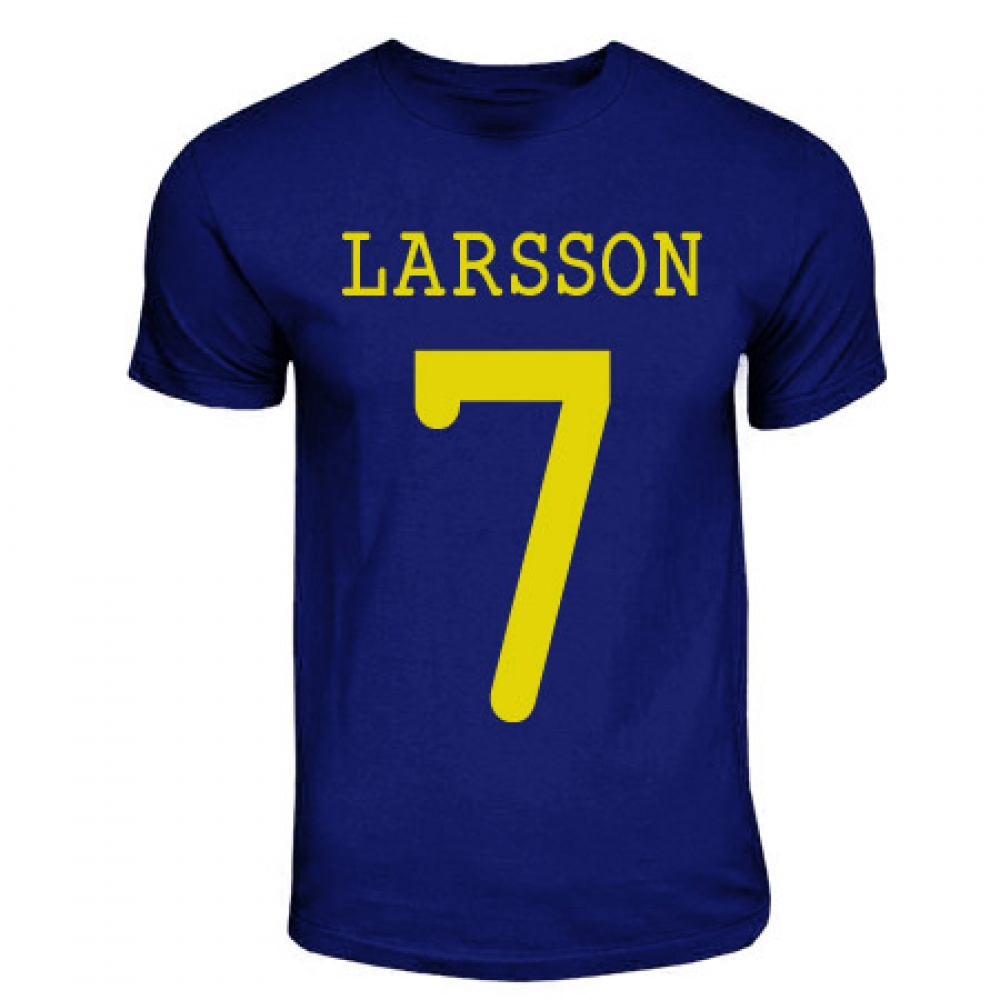 Henrik Larsson Sweden Hero T-Shirt (Navy) Polyester Made By: Gildan Men's Navy Xxl