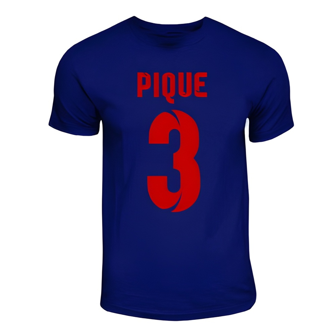 Gerard Pique Barcelona Hero T-Shirt (Navy) Polyester Made By: Gildan Men's Navy Small