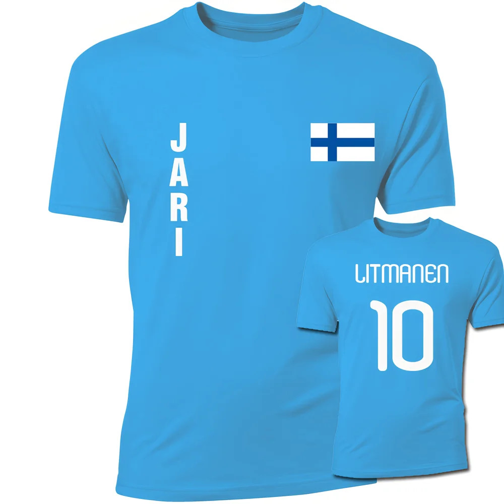 Click to view product details and reviews for Jari Litmanen Finland Flag T Shirt Sky Blue.