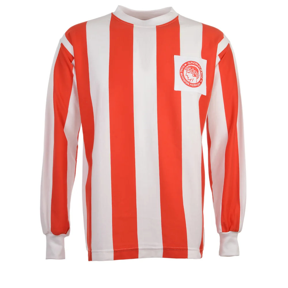 Olympiakos 1970S Kids Retro Football Shirt Men's 10-11 Polyester Made By: Toffs Boys Silver Size 8-9