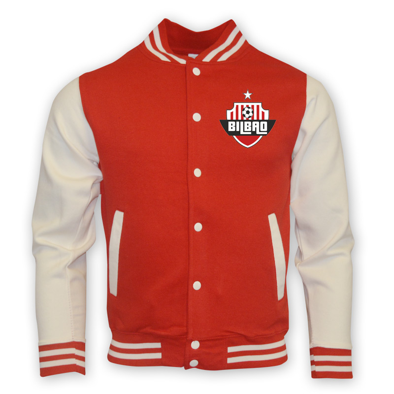 Athletic Bilbao College Baseball Jacket (Red) Polyester Made By: Gildan Men's Red Small