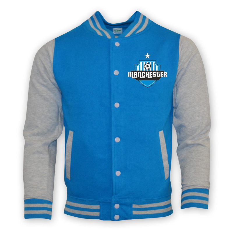 Click to view product details and reviews for Man City College Baseball Jacket Sky Blue Kids.