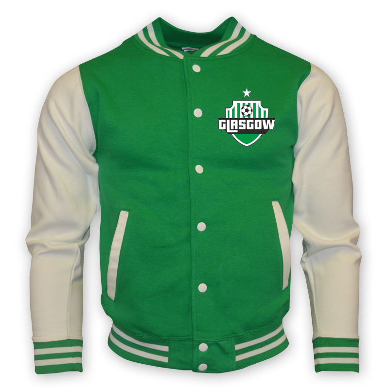 Click to view product details and reviews for Celtic College Baseball Jacket Green.