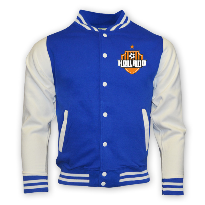 Holland College Baseball Jacket (Blue) Polyester Made By: Gildan Men's Blue Medium