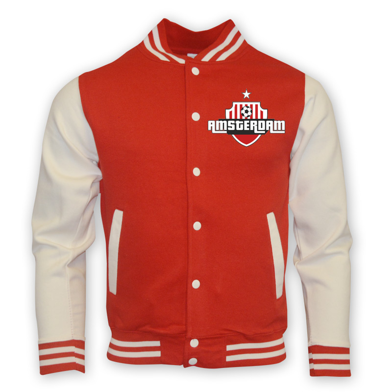 Ajax College Baseball Jacket (Red) Polyester Made By: Gildan Men's Red Small