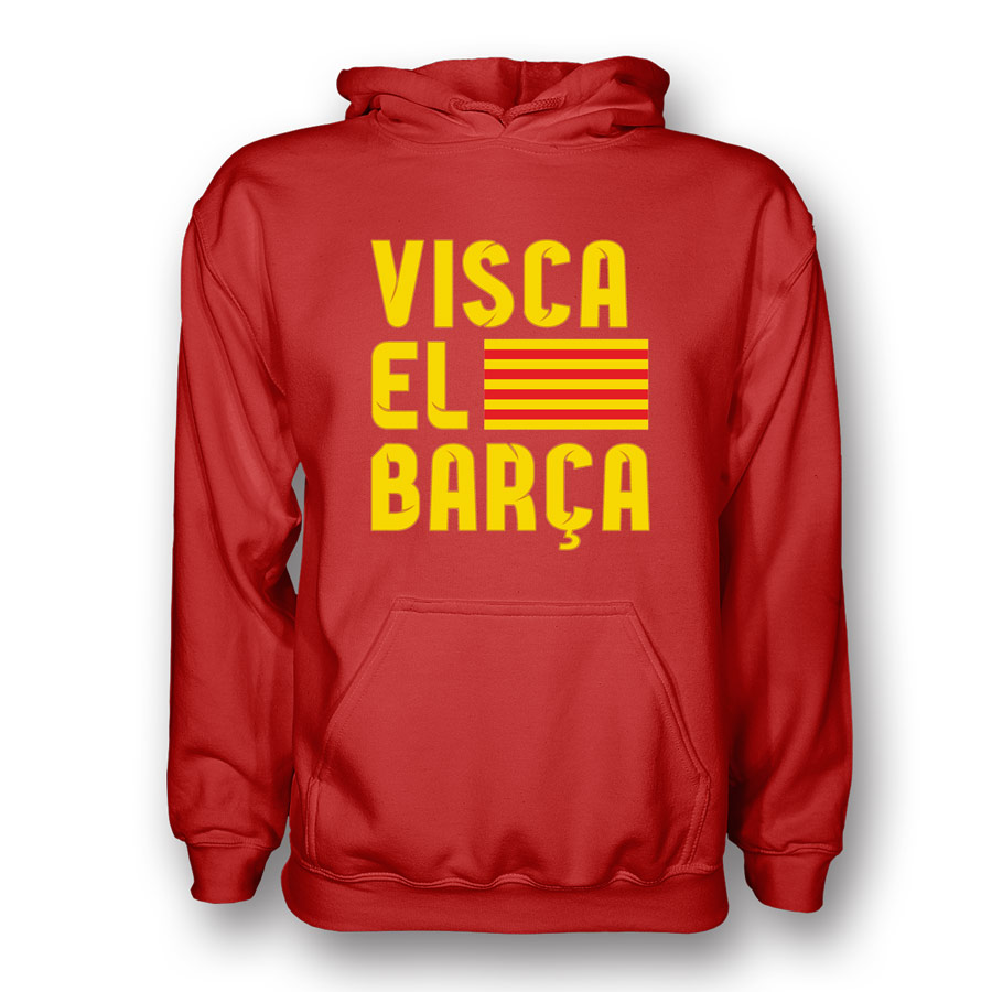 Visca El Barca Hoody (Red) - Kids Men's Polyester Manchester United Made By: Gildan Boys Red Extra Small