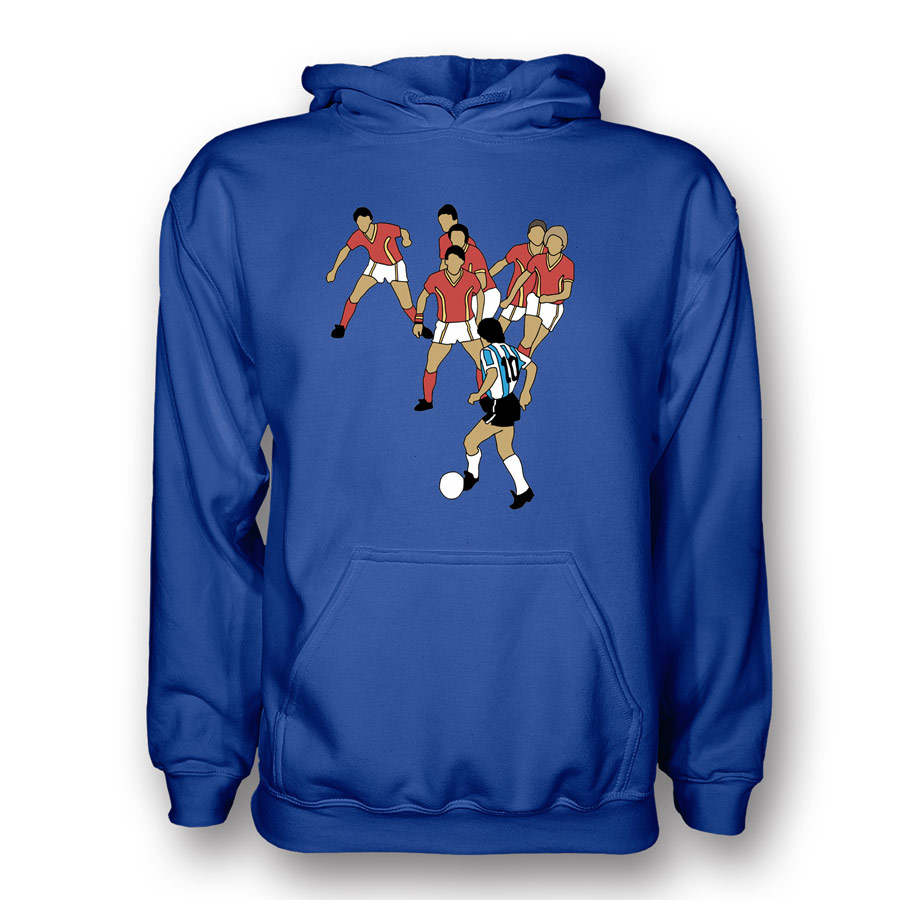Diego Maradona Goal Of Century Hoody (Blue)
