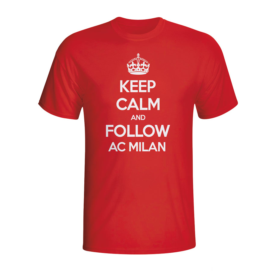 Click to view product details and reviews for Keep Calm And Follow Ac Milan T Shirt Red.