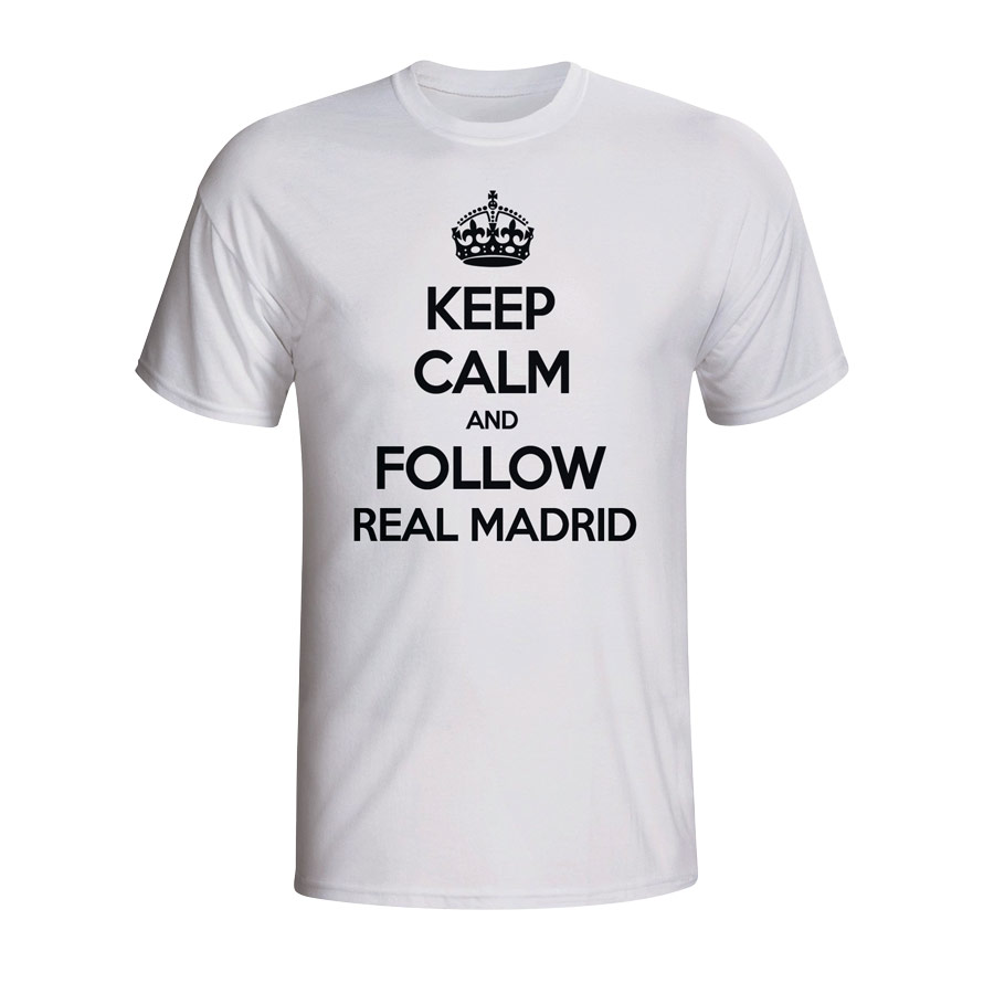 Click to view product details and reviews for Keep Calm And Follow Real Madrid T Shirt White Kids.