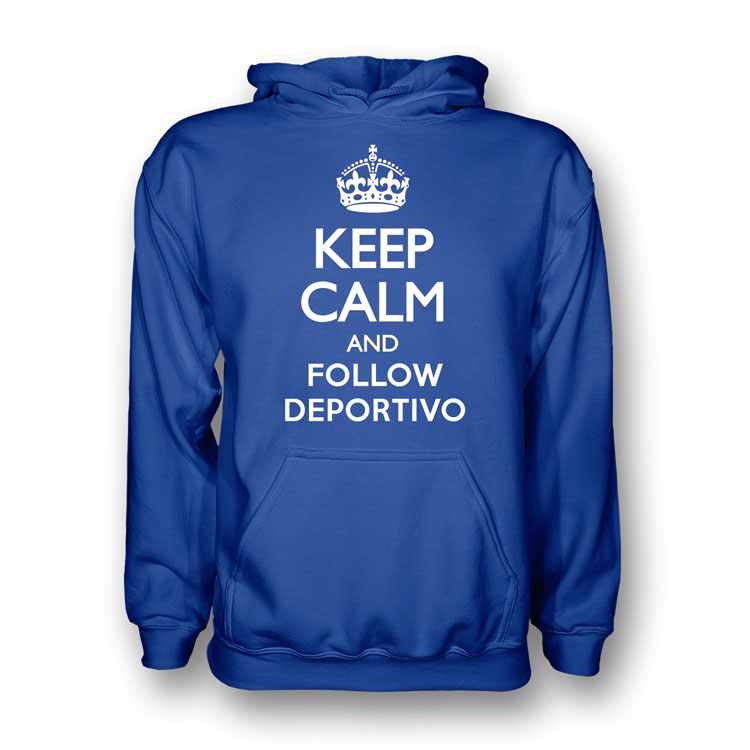 Click to view product details and reviews for Keep Calm And Follow Deportivo Hoody Blue.