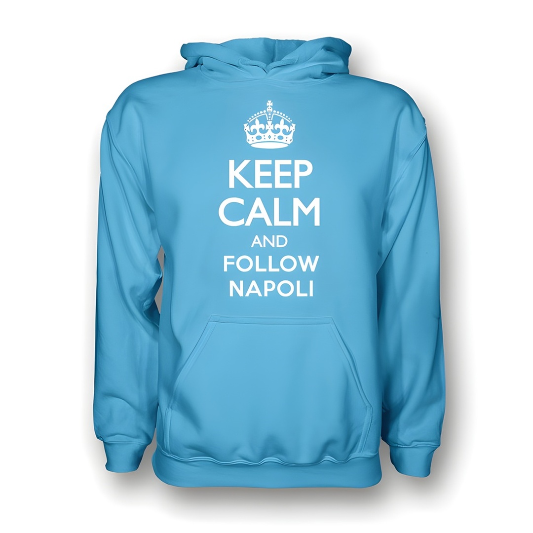 Keep Calm And Follow Napoli Hoody (Sky Blue) Polyester Made By: Gildan Men's Sky Blue Xxl