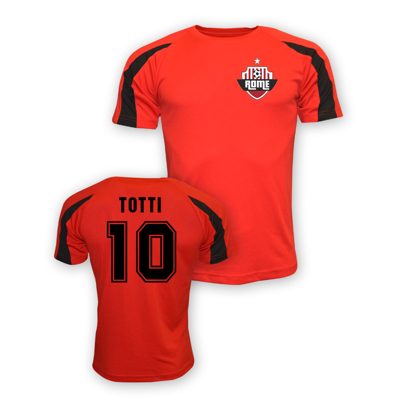 Francesco Totti Roma Sports Training Jersey (Red) - Kids Men's Polyester Made By: Gildan Boys Red Large