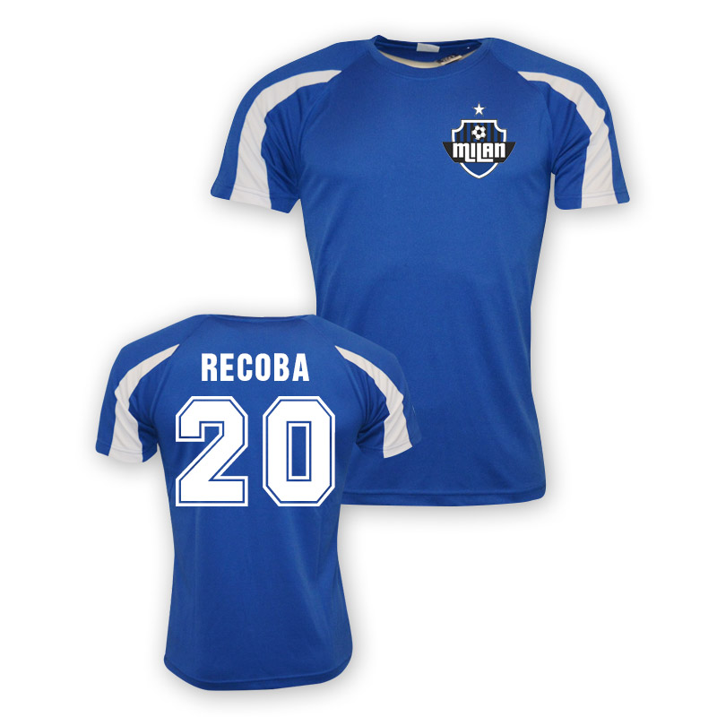 Alvaro Recoba Inter Milan Sports Training Jersey (Blue) Polyester Made By: Gildan Men's Blue Large