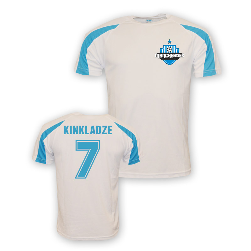 Georgi Kinkladze Man City Sports Training Jersey (White) Polyester Manchester City Made By: Gildan Men's White Small