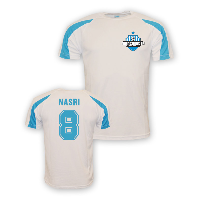 Samir Nasri Man City Sports Training Jersey (White) - Kids Men's Polyester Manchester City Made By: Gildan Boys White Extra Small