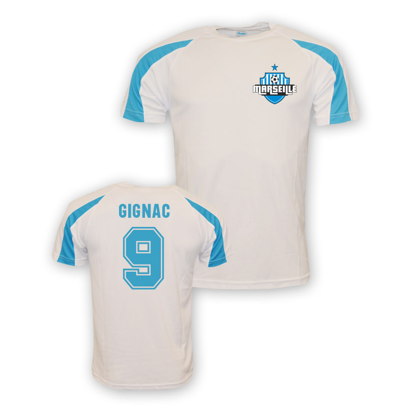 Andre Pierre Gignac Marseille Sports Training Jersey (White) Polyester Made By: Gildan Men's White Large