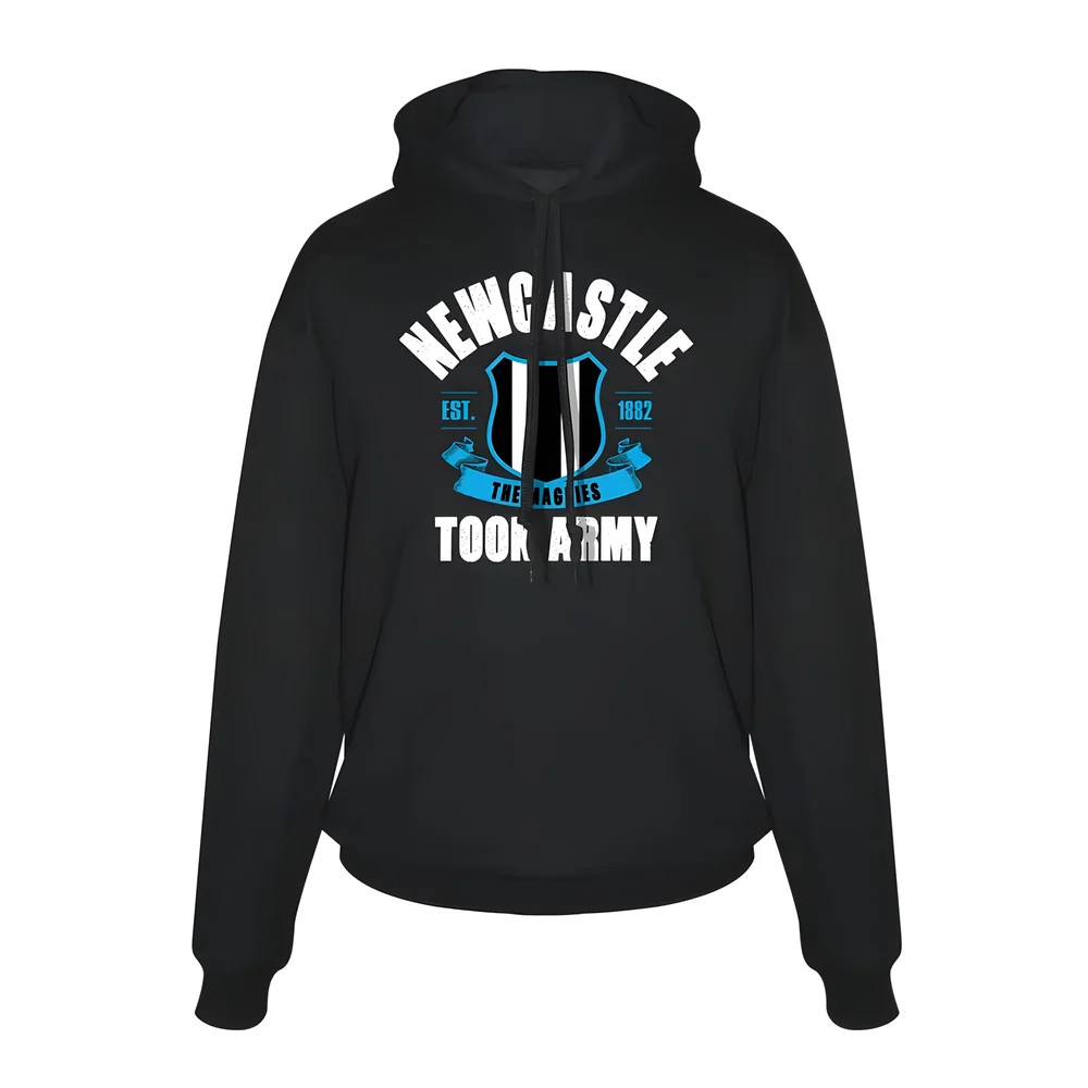 Newcastle Est.1882 Footer With Hood - Polyester Made By: Soccer Tees Men's Black Extra Large