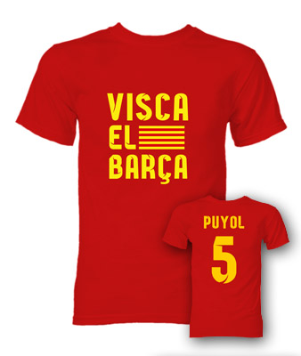 Click to view product details and reviews for Carlos Puyol Visca El Barca Hero T Shirt Red.
