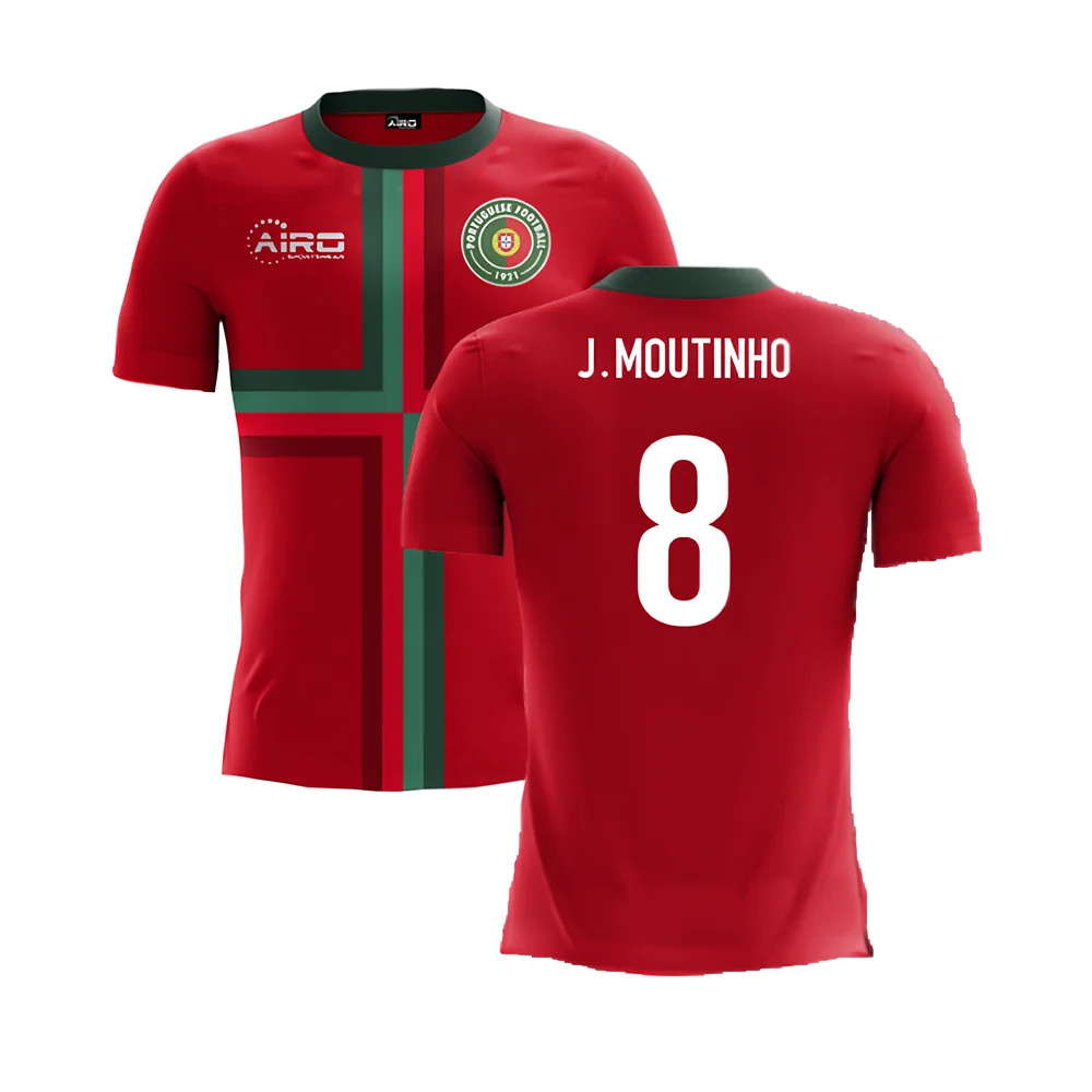 '25-'26 Portugal Airo Concept Home Shirt (J.moutinho 8) Polyester Made By: Airo Sportswear Men's Red 4XL