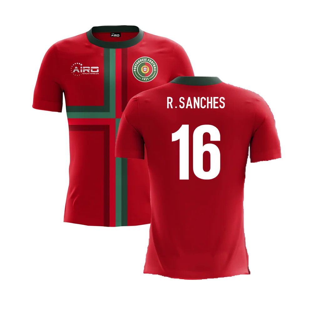 '25-'26 Portugal Airo Concept Home Shirt (R.sanches 16) Polyester Made By: Airo Sportswear Men's Red 5XL