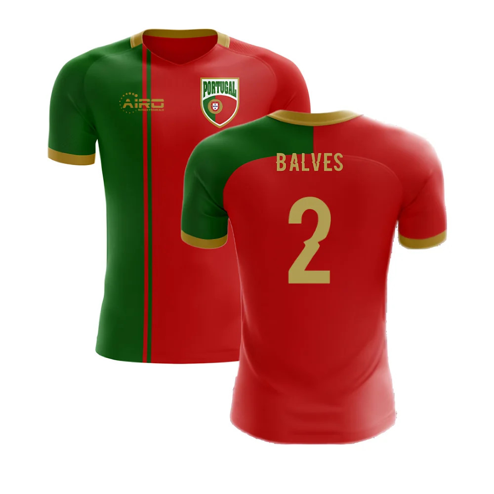 '25-'26 Portugal Flag Home Concept Football Shirt (B.alves 2) Polyester Made By: Airo Sportswear Men's Red 4XL