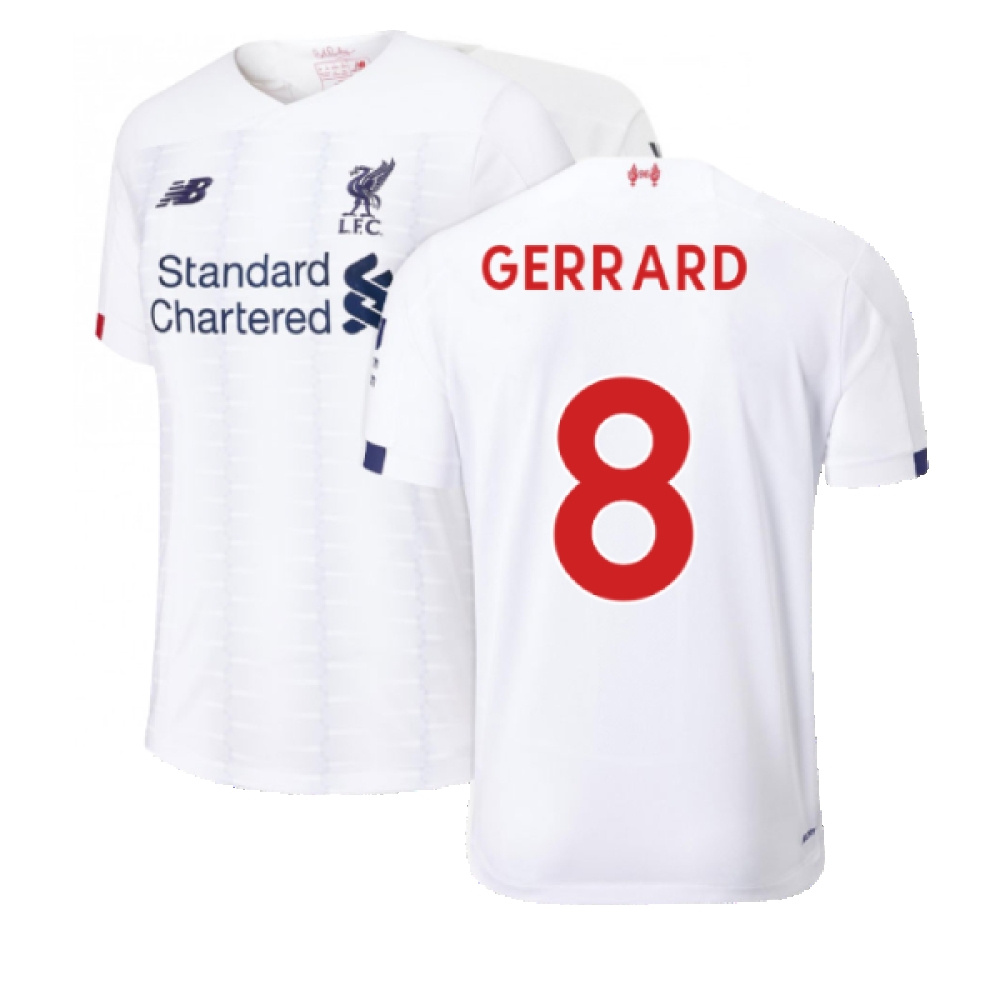 '19-'20 Liverpool Away Football Shirt (Gerrard 8) Polyester Made By: New Balance Men's White Xxl