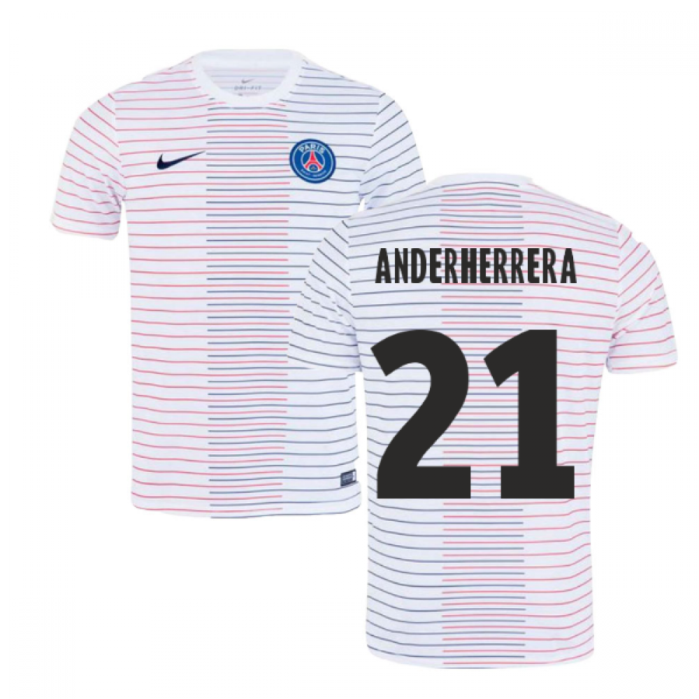 2019-2020 PSG Nike Pre-Match Training Shirt (White) - Kids (Ander Herrera 21)