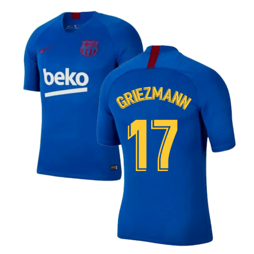 2019-2020 Barcelona Nike Training Shirt (Blue) (Griezmann 17)