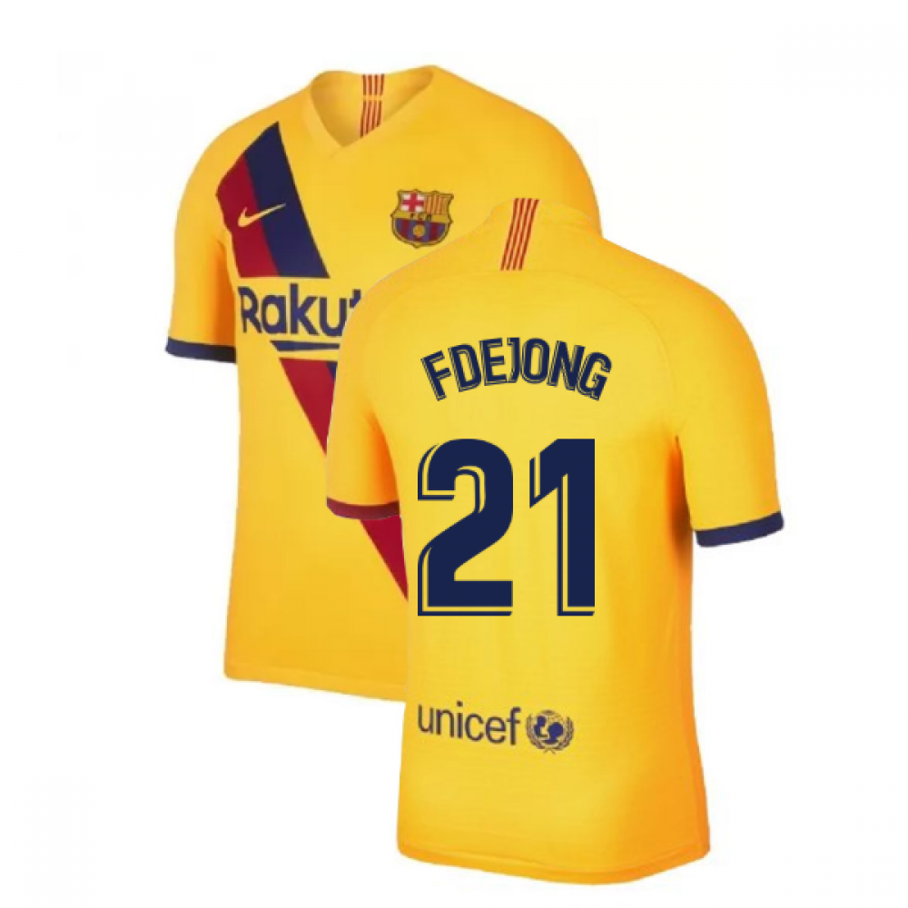 2019-2020 barcelona away nike football shirt (f de jong 21)