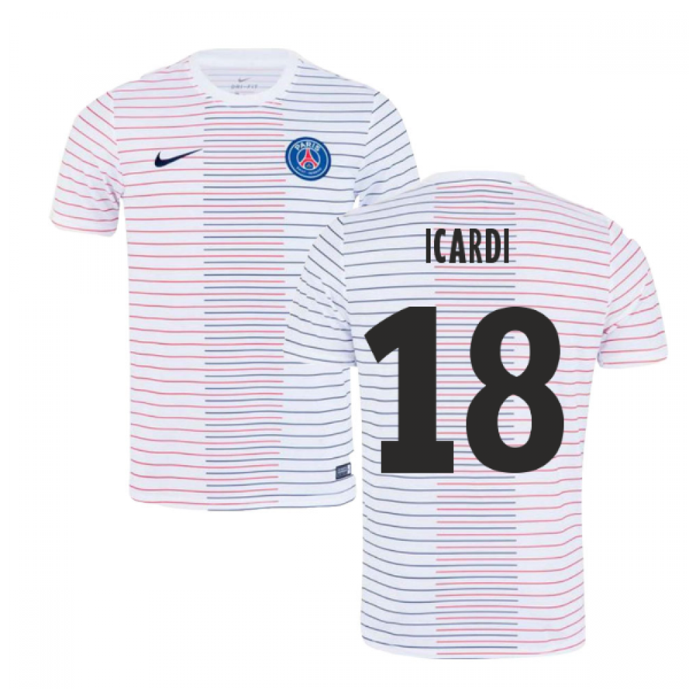 2019-2020 PSG Nike Pre-Match Training Shirt (White) - Kids (Icardi 18)