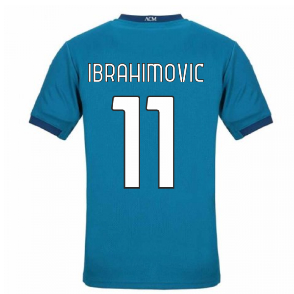 '20-'21 Ac Milan Puma Third Football Shirt (Ibrahimovic 11) Polyester Zlatan Ibrahimovic Men's Blue Medium