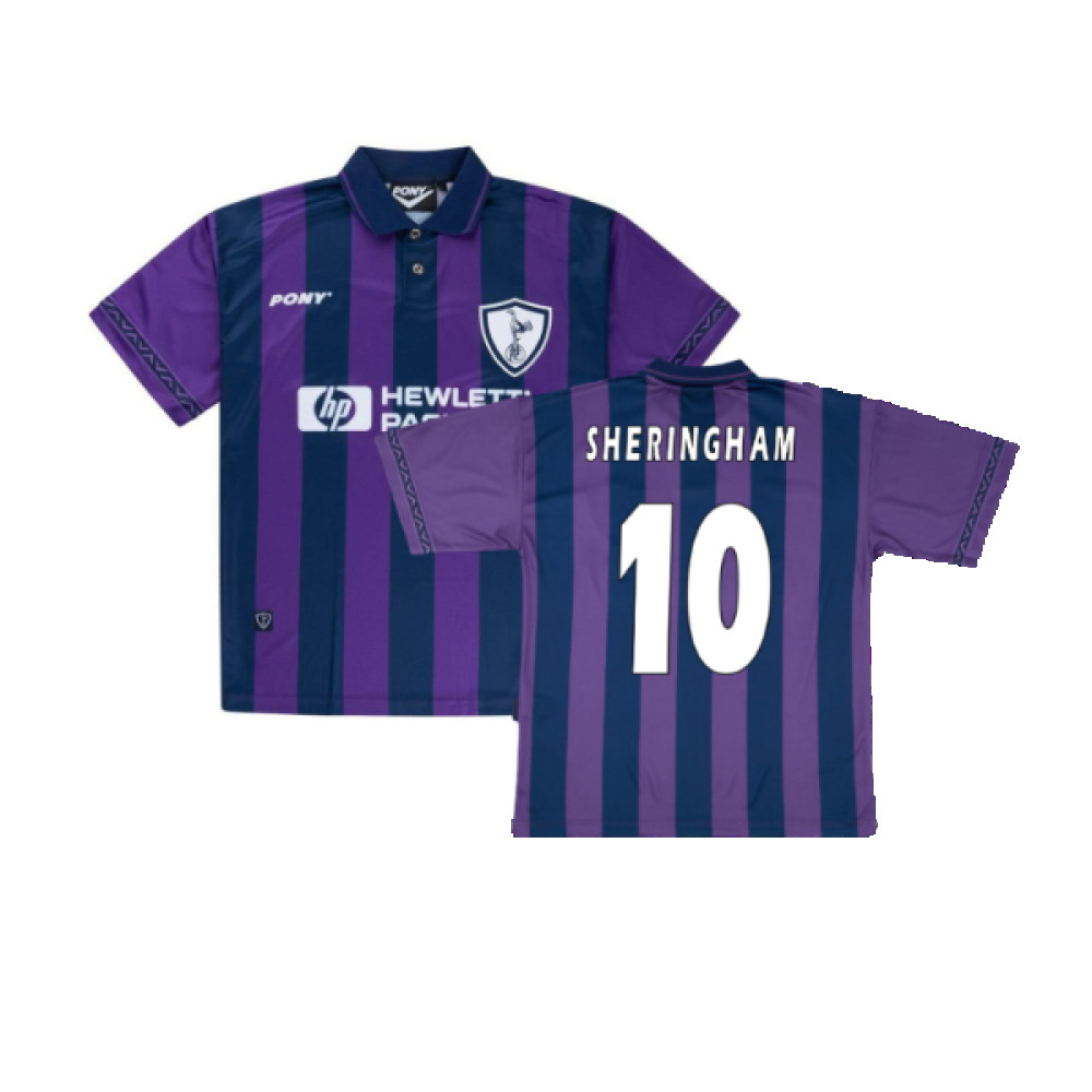 '95-'96 Tottenham Away Pony Retro Shirt (Sheringham 10) Polyester Men's Purple Small