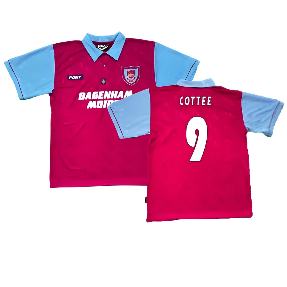 '95-'96 West Ham Centenary Pony Home Shirt (Cottee 9) Polyester Men's Claret Xxl