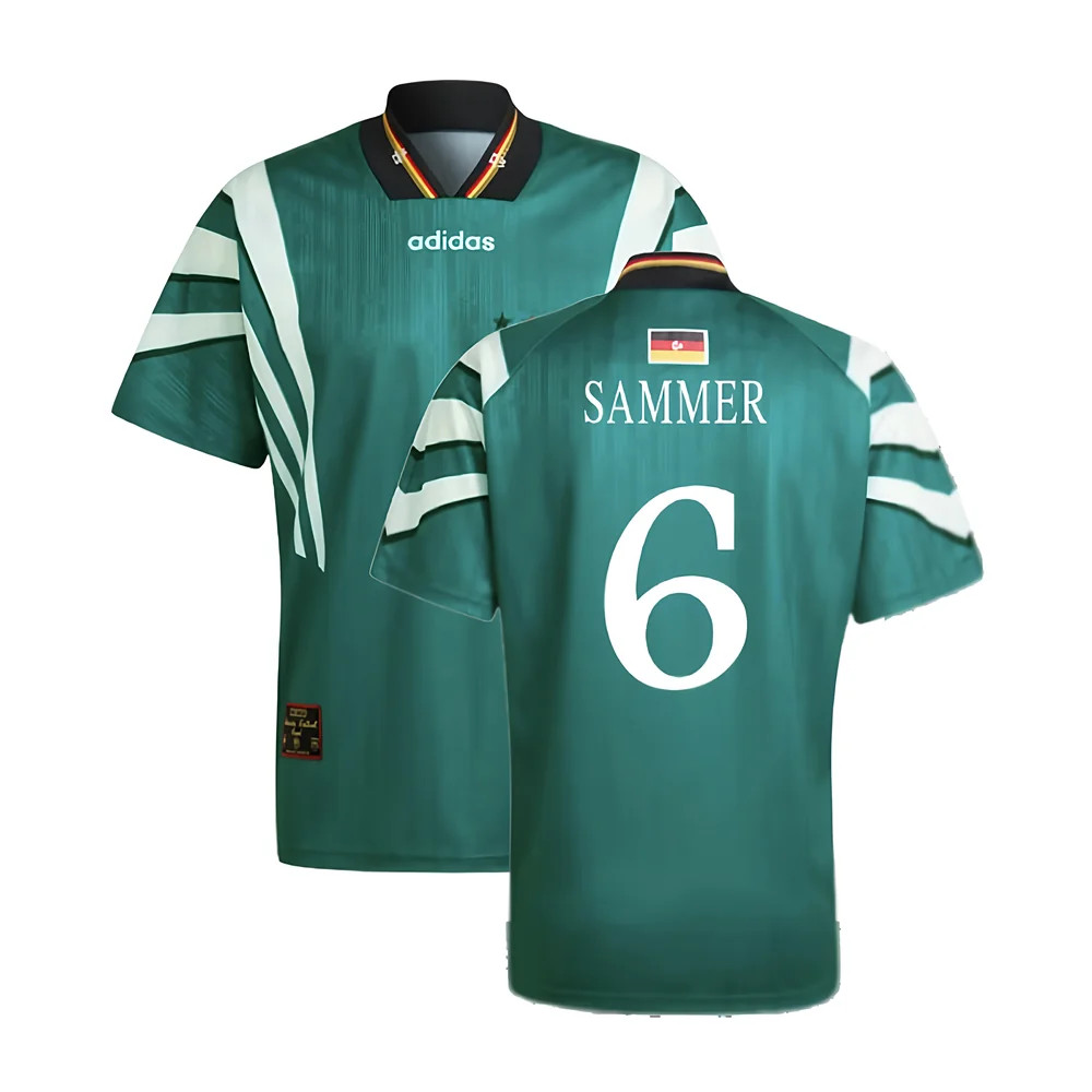 1996 Germany Euro 96 Away Shirt (Sammer 6) Polyester Made By: Adidas Men's Green Medium