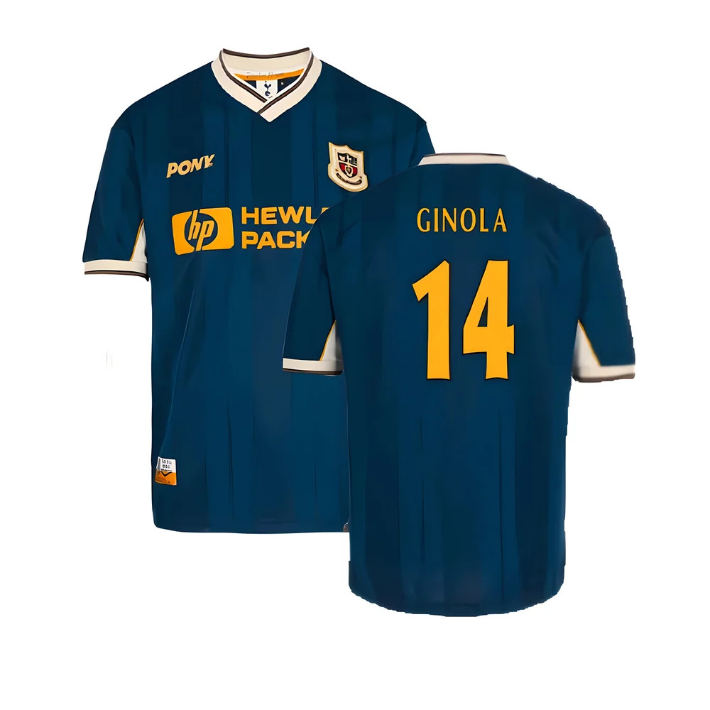 '97-'99 Tottenham Away Pony Reissue Shirt (Ginola 14) Polyester Men's Navy Xxl
