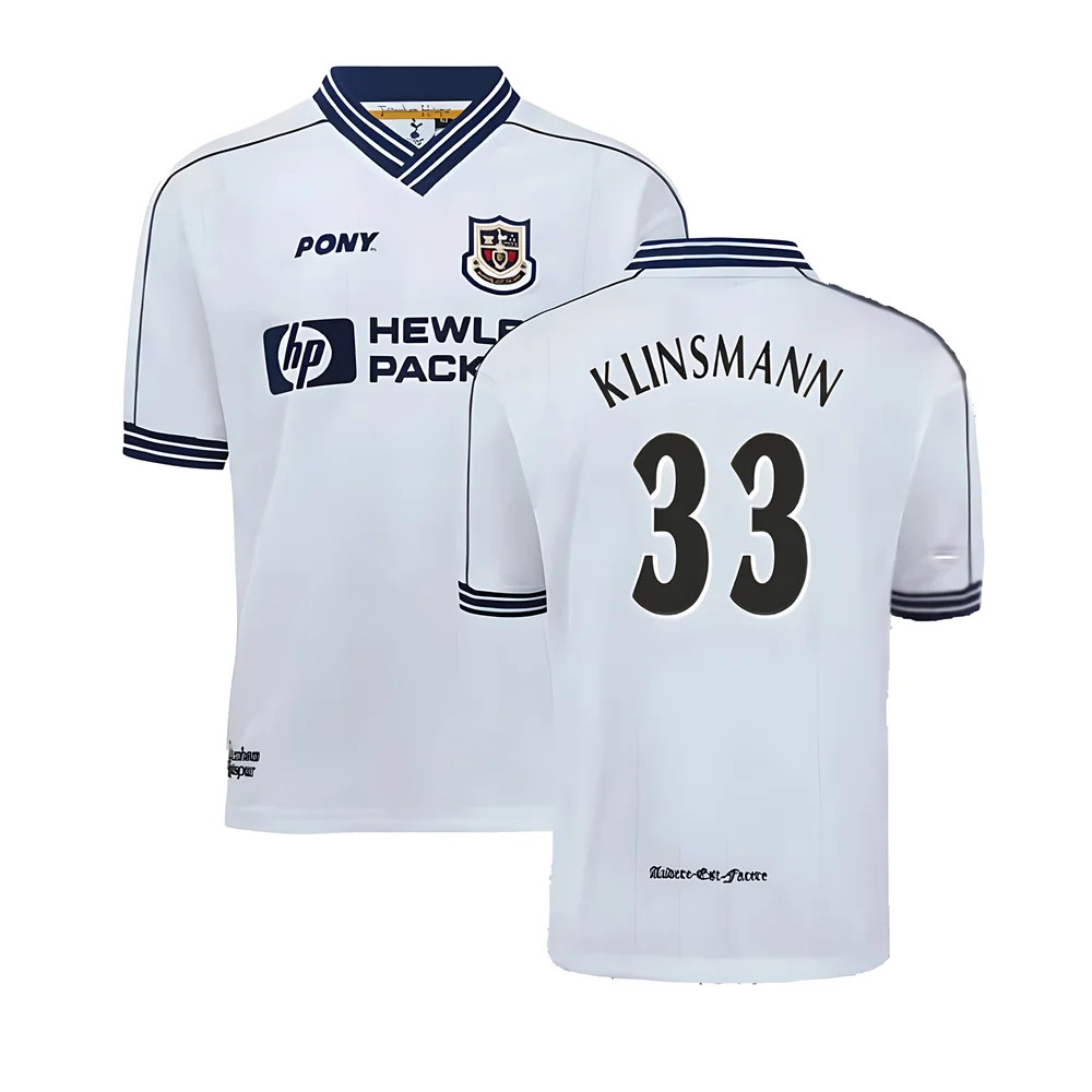 '97-'99 Tottenham Home Pony Retro Shirt (Klinsmann 33) Polyester Men's White Extra Large