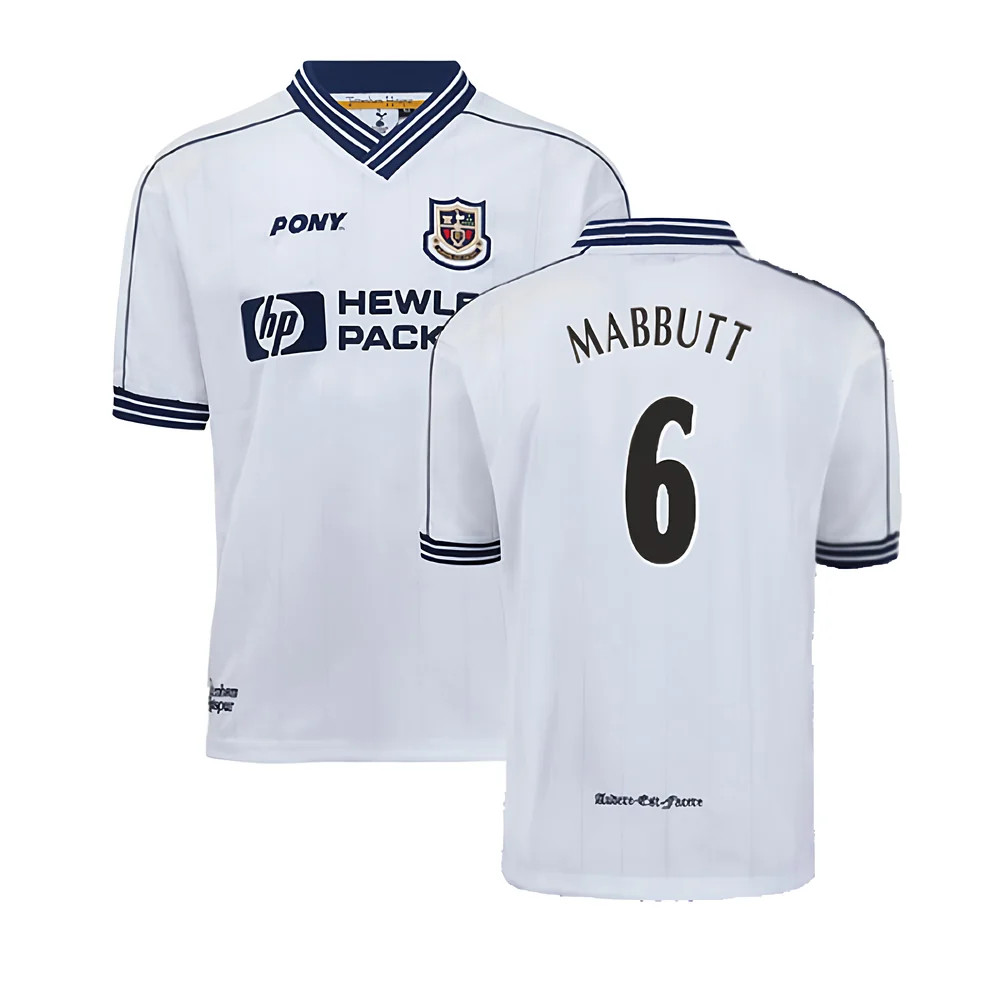 '97-'99 Tottenham Home Pony Retro Shirt (Mabbutt 6) Polyester Men's White Extra Large