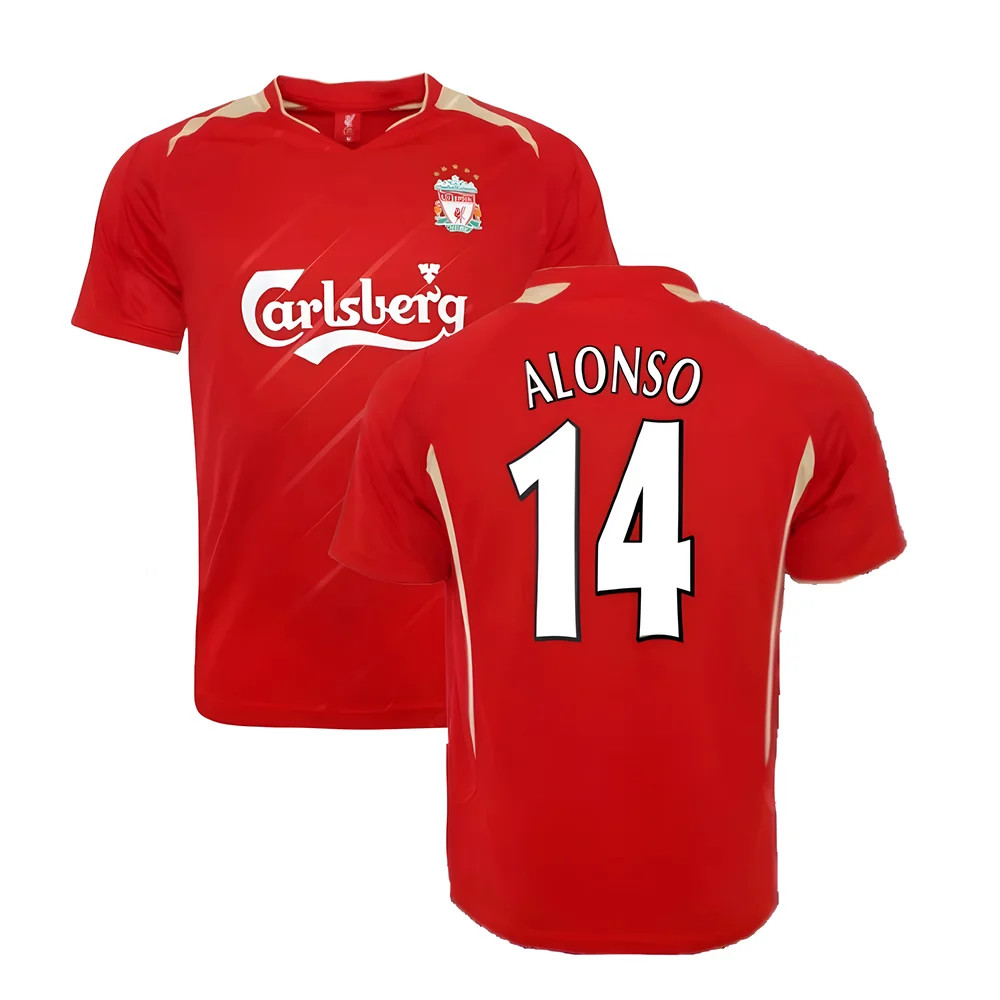 '05-'06 Liverpool Home Cl Retro Shirt (Alonso 14) Polyester Xabi Alonso Men's Red Medium