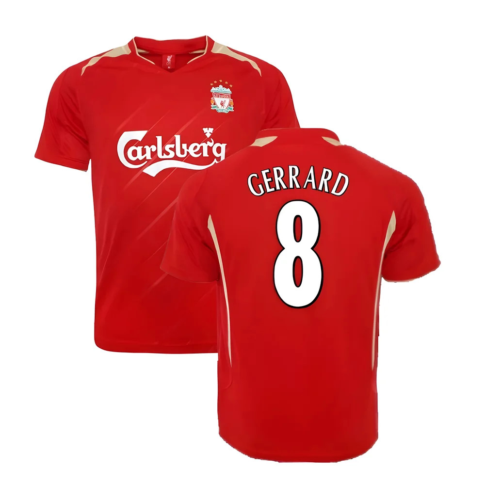 '05-'06 Liverpool Home Cl Retro Shirt (Gerrard 8) Polyester Steven Gerrard Men's Red Large